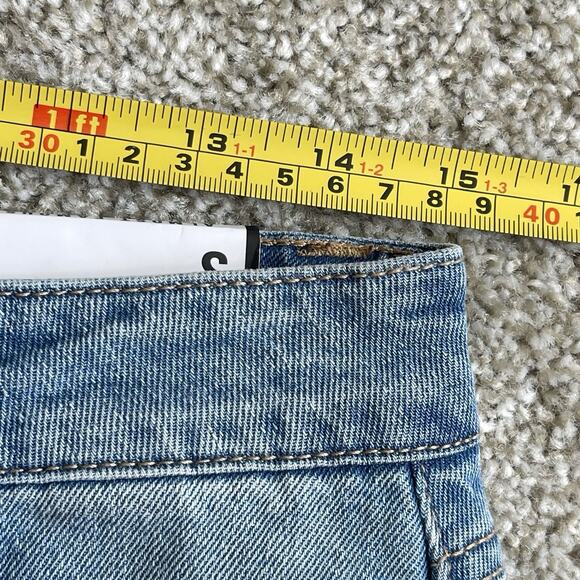 NWT Almost Famous Denim Midi Maxi Pencil Skirt Front Slit Raw Hem Size Small - Picture 11 of 12